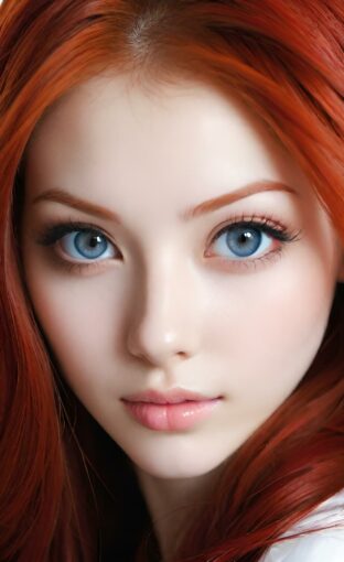 AI girl with red hair wallpaper