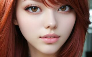 AI girl with red hair wallpaper