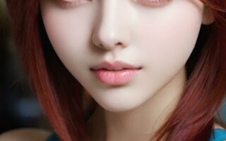 AI girl with red hair wallpaper