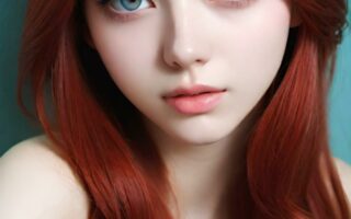 AI girl with red hair wallpaper