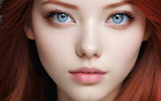 AI girl with red hair wallpaper