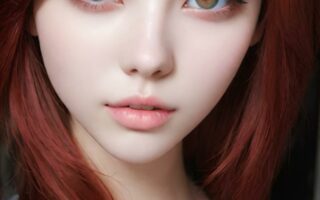 AI girl with red hair wallpaper