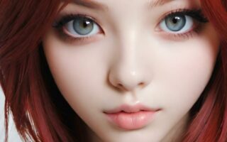 AI girl with red hair wallpaper