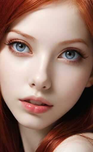 AI girl with red hair wallpaper