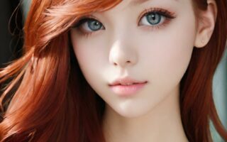 AI girl with red hair wallpaper