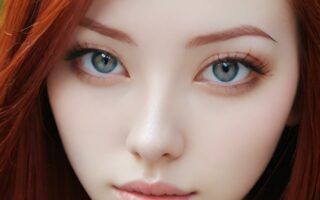 AI girl with red hair wallpaper