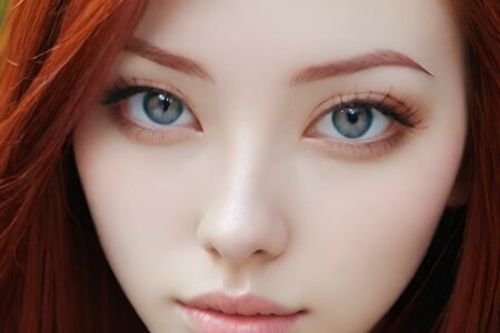 AI girl with red hair wallpaper