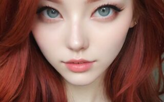 AI girl with red hair wallpaper