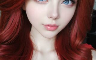 AI girl with red hair wallpaper