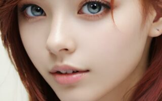 AI girl with red hair wallpaper