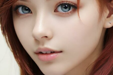 AI girl with red hair wallpaper