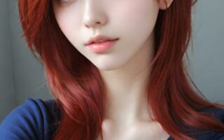 AI girl with red hair wallpaper