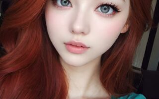 AI girl with red hair wallpaper