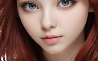 AI girl with red hair wallpaper