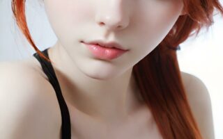 AI girl with red hair wallpaper