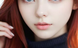 AI girl with red hair wallpaper