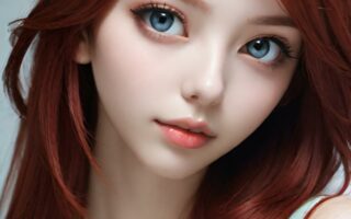 AI girl with red hair wallpaper