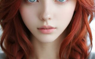 AI girl with red hair wallpaper