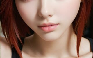 AI girl with red hair wallpaper