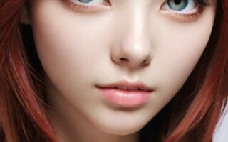AI girl with red hair wallpaper