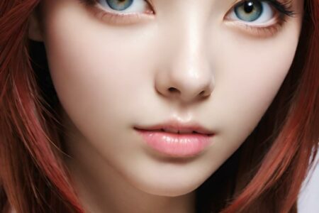 AI girl with red hair wallpaper