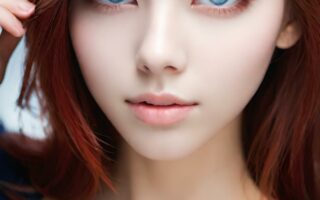 AI girl with red hair wallpaper
