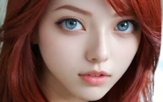 AI girl with red hair wallpaper