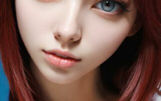 AI girl with red hair wallpaper