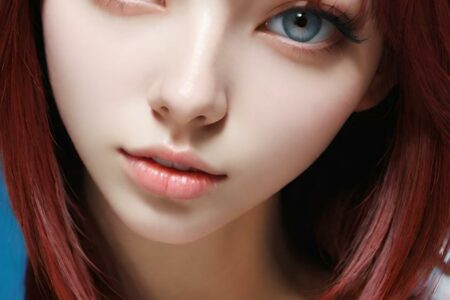 AI girl with red hair wallpaper