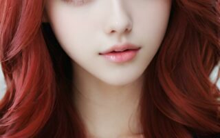 AI girl with red hair wallpaper