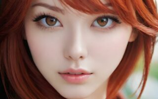 AI girl with red hair wallpaper