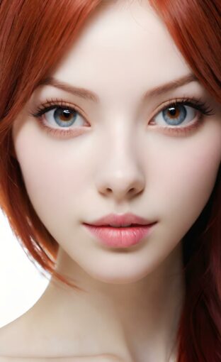 AI girl with red hair wallpaper