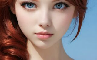 AI girl with red hair wallpaper