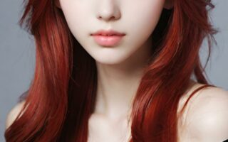 AI girl with red hair wallpaper