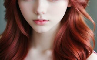 AI girl with red hair wallpaper