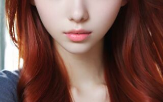AI girl with red hair wallpaper