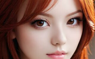AI girl with red hair wallpaper