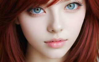 AI girl with red hair wallpaper