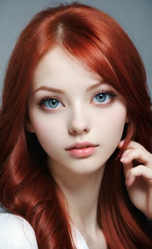 AI girl with red hair wallpaper