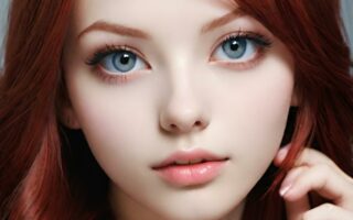 AI girl with red hair wallpaper