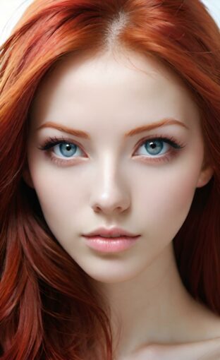 AI girl with red hair wallpaper