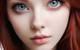 AI girl with red hair wallpaper