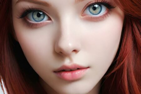 AI girl with red hair wallpaper