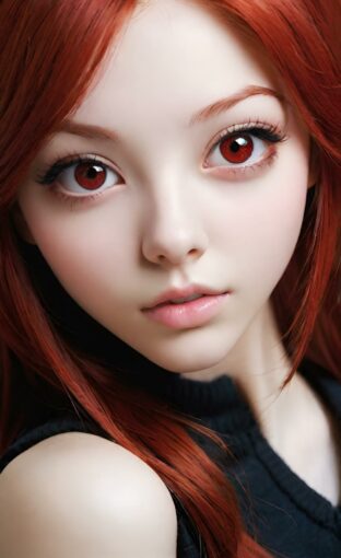 AI girl with red hair wallpaper