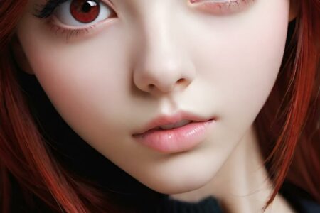 AI girl with red hair wallpaper