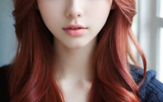 AI girl with red hair wallpaper