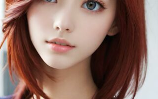 AI girl with red hair wallpaper