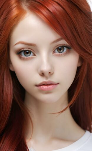 AI girl with red hair wallpaper