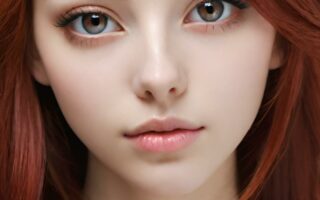 AI girl with red hair wallpaper