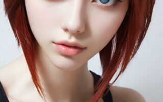AI girl with red hair wallpaper